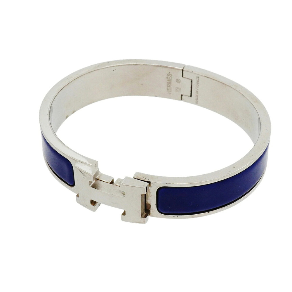 Hermes Bangle Clic Clac PM Metal Silver Blue Women's OP022998